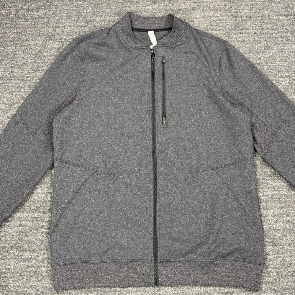 Lululemon Six Pack Track Jacket Men XL Gray Full Zip Active Outdoor Athleisure